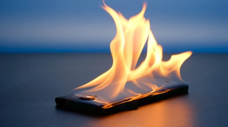 phone on fire