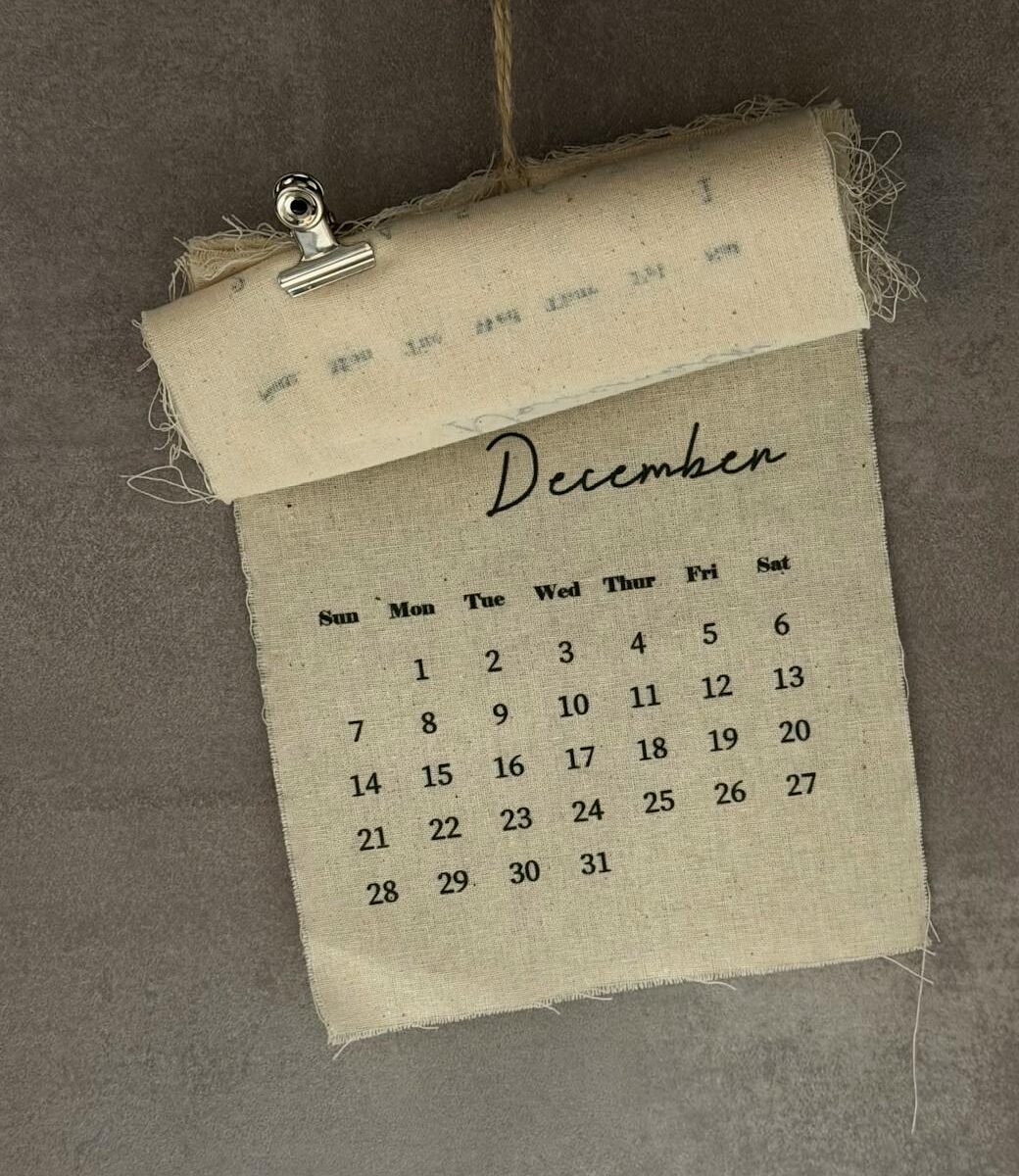 rustic december calendar page with vintage style